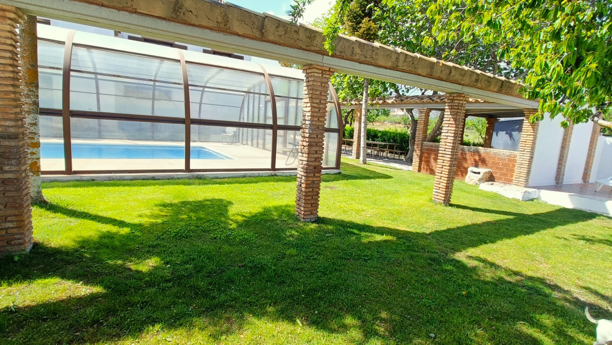 Exterior piscina Bodeguilla Zona con césped y piscina privada Villa las Talas